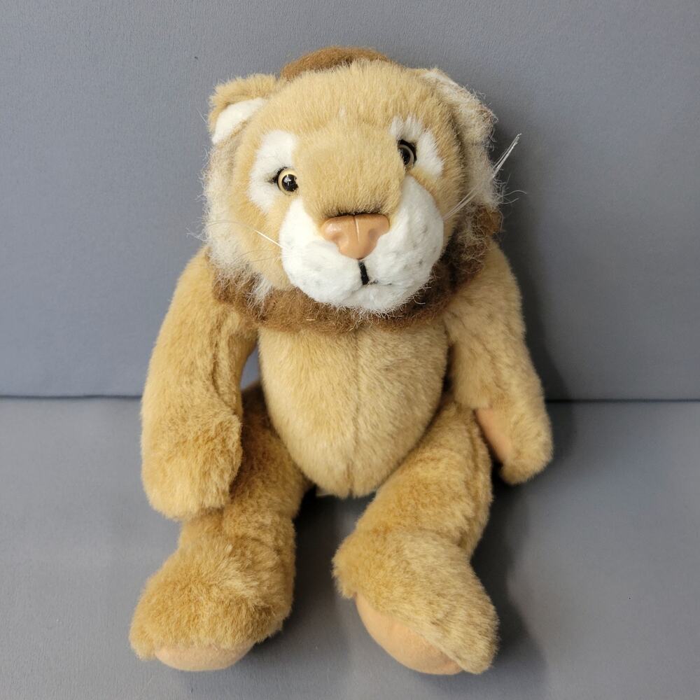 Fiesta Lion Jointed Plush Beige Bean Bag Cuddle‎ Wild Animals 12" Stuffed Toy
